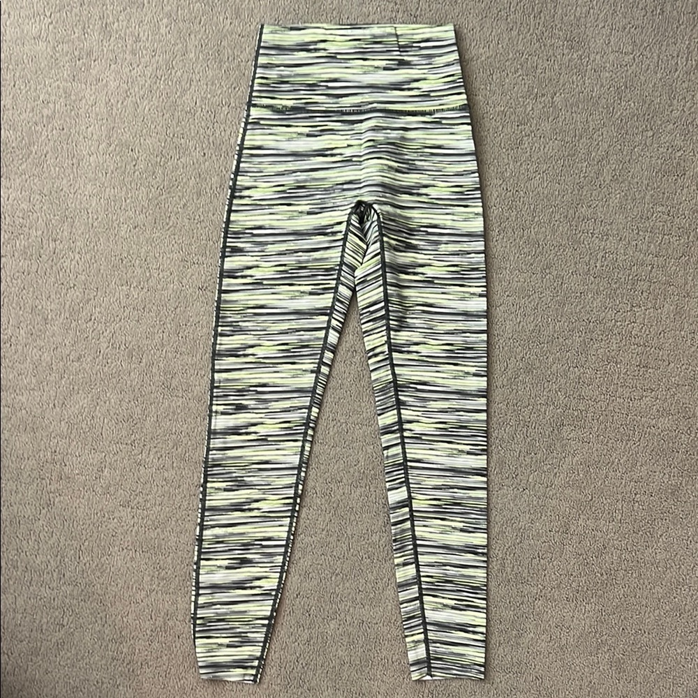 Aerie High-Waisted Striped Leggings - Black and Yellow